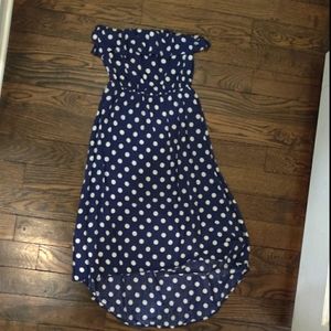 Strapless High Low Polka Dot Dress 👠